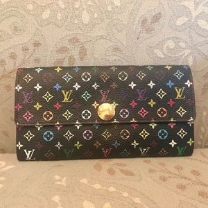 Louis Vuitton Monogram Multicolor Porte Feuille Sarah Long Bifold Wallet